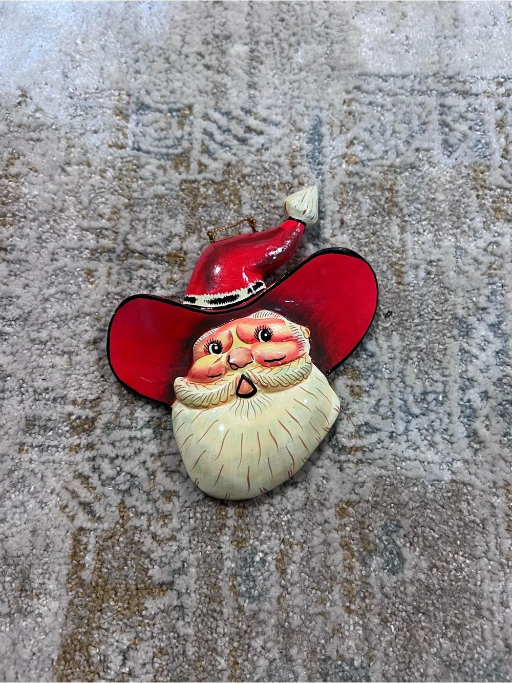 Santa Claus Rosie cheeks Cowboy Country Christmas ornament z99
